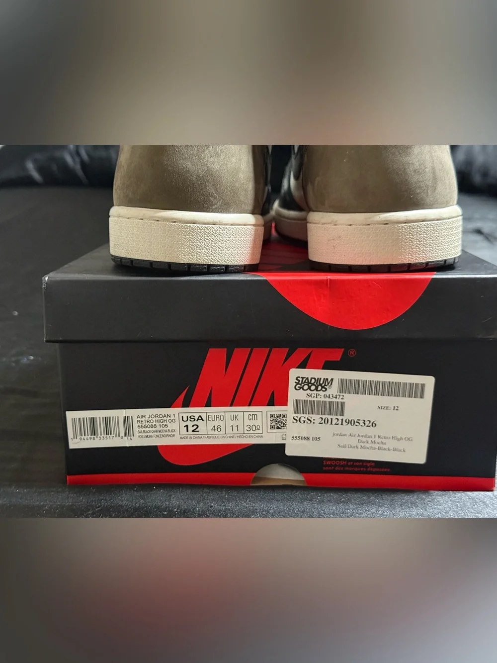 Men's Size 12 - Jordan 1 Retro High Dark Mocha